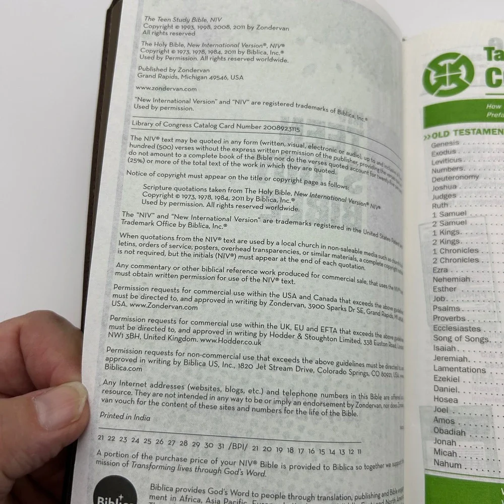 NIV Teen‎ Study Bible Zondervan Brown Leathersoft New International Version